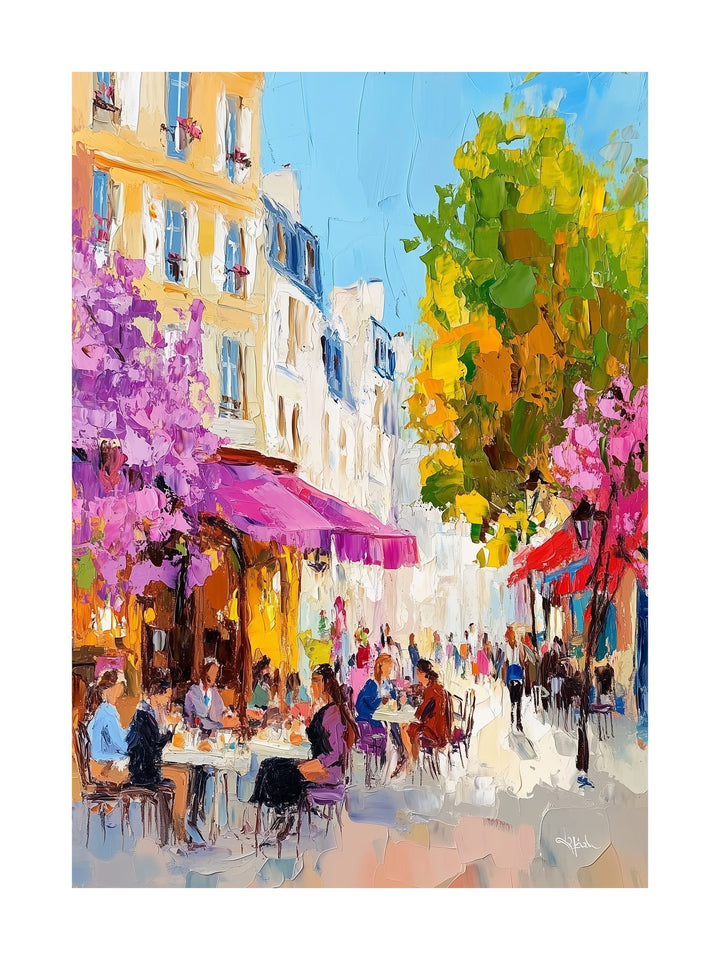lively parisian decorative wall art - modern poster for home or office