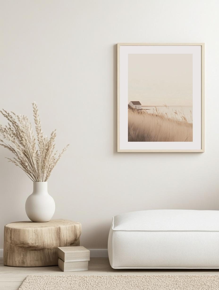 Golden Reeds by the Shore Poster