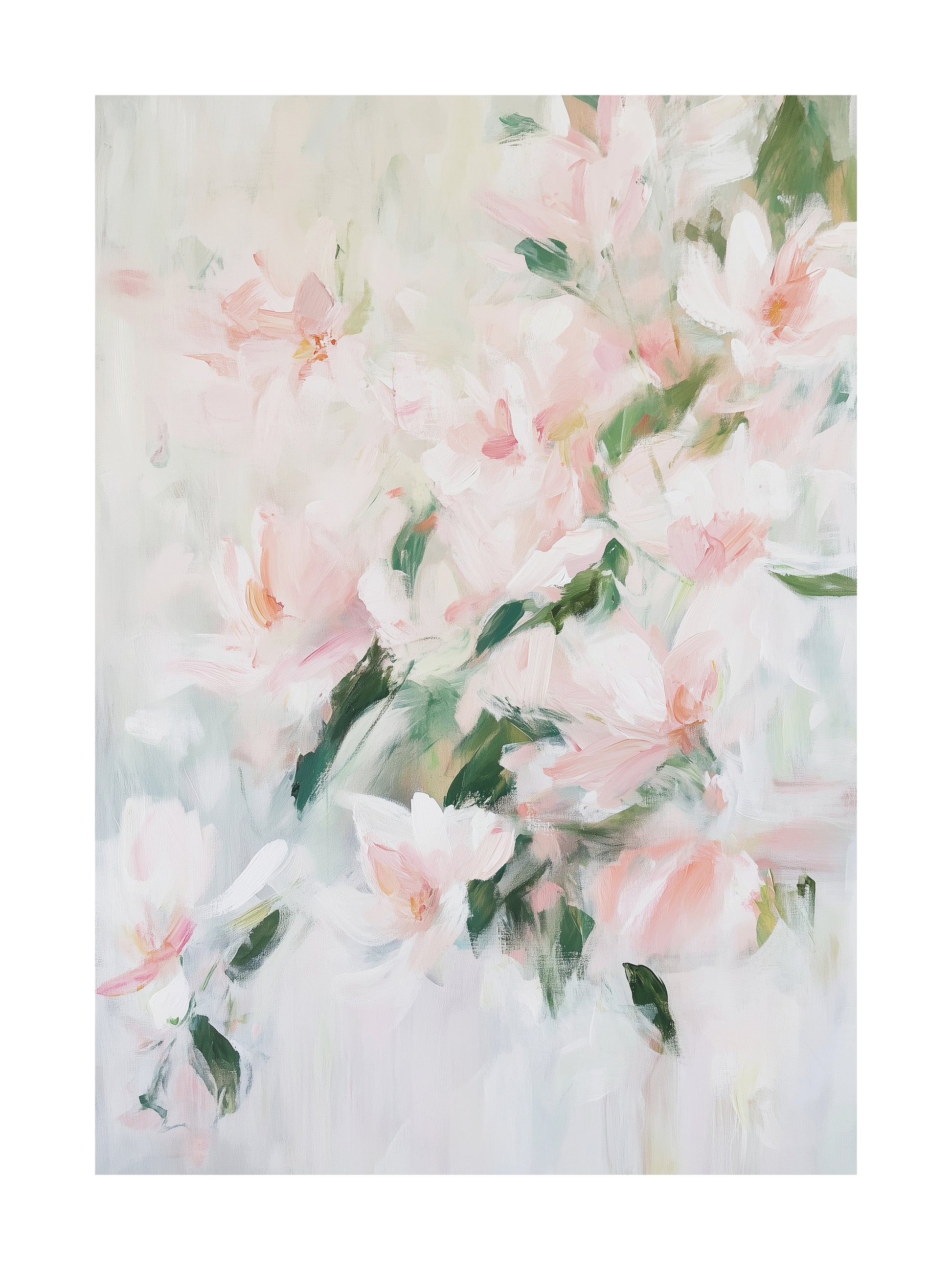 airy petals decorative wall art - modern poster for home or office