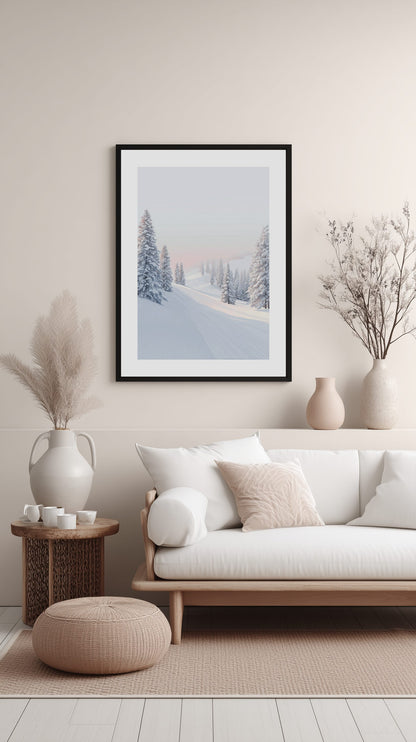 Sunrise on Ski Trails Poster