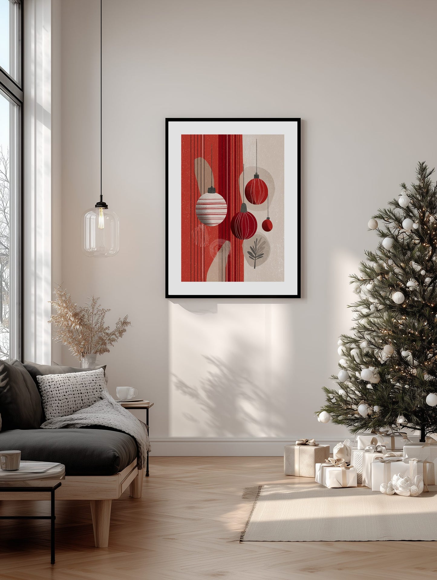 Abstract Christmas Ornaments Poster