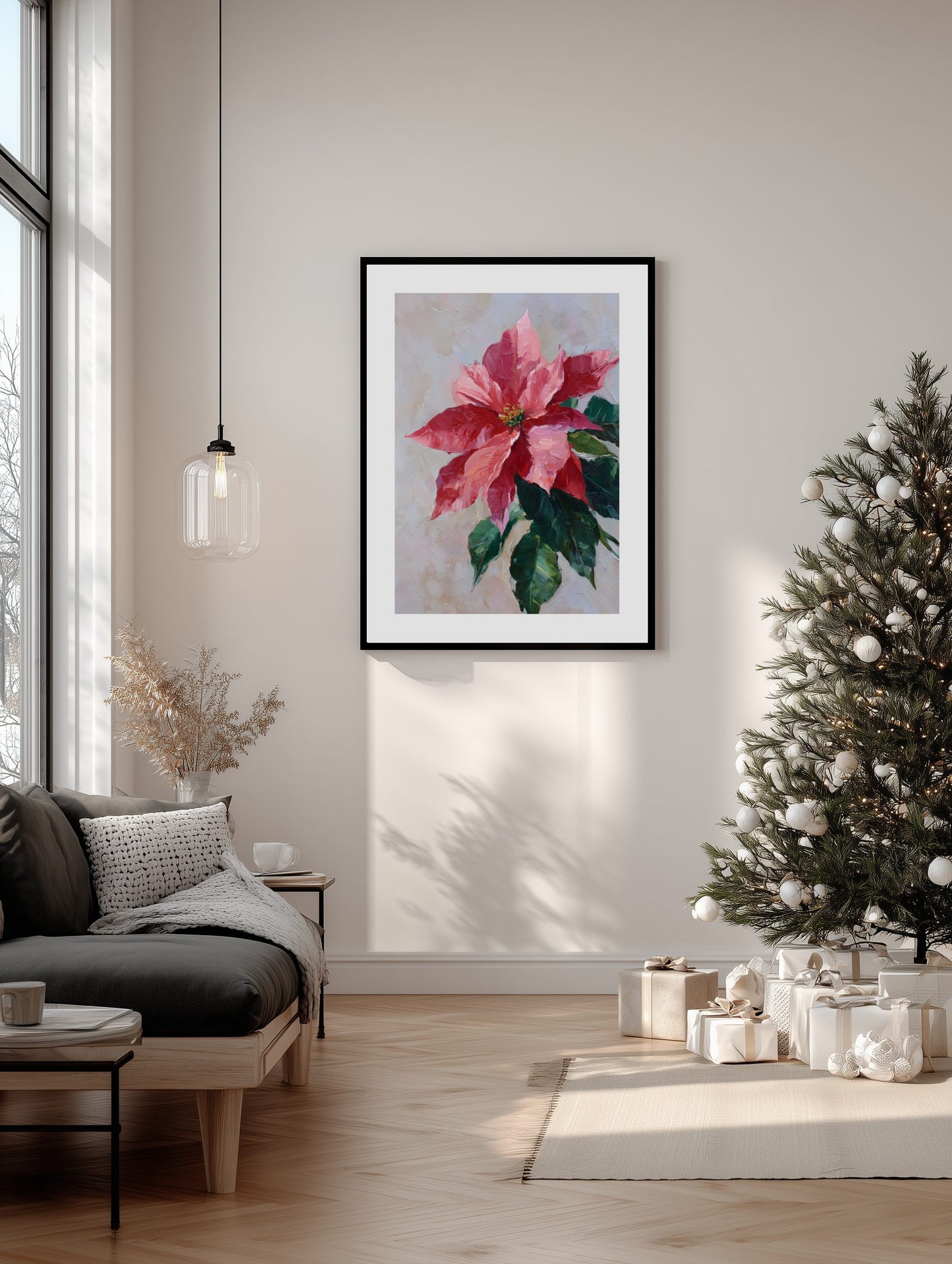 Poinsettia Christmas Flower Poster