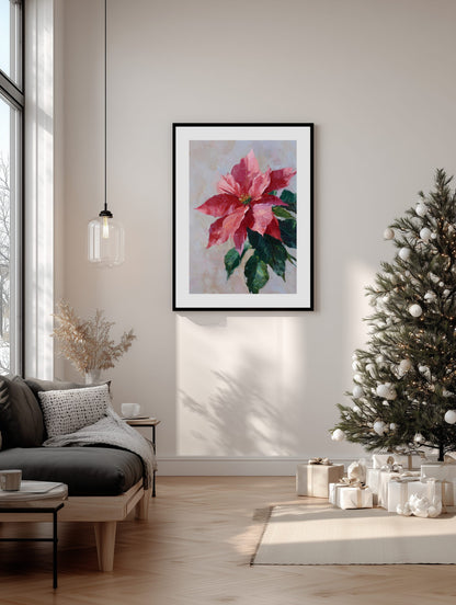 Poinsettia Christmas Flower Poster