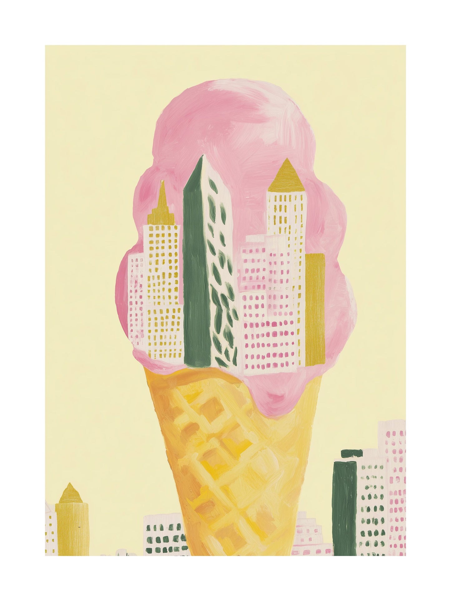 Poster of pink grapes hanging from green vines