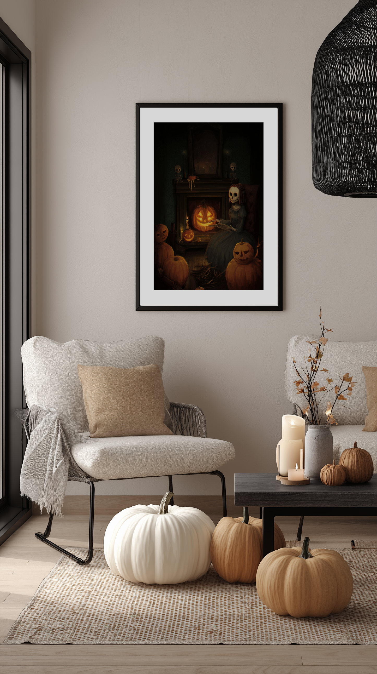 Haunted Fireplace Halloween Poster