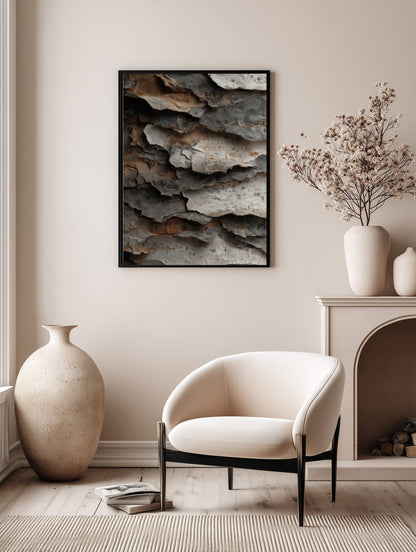 Layered Rustic Bark Poster