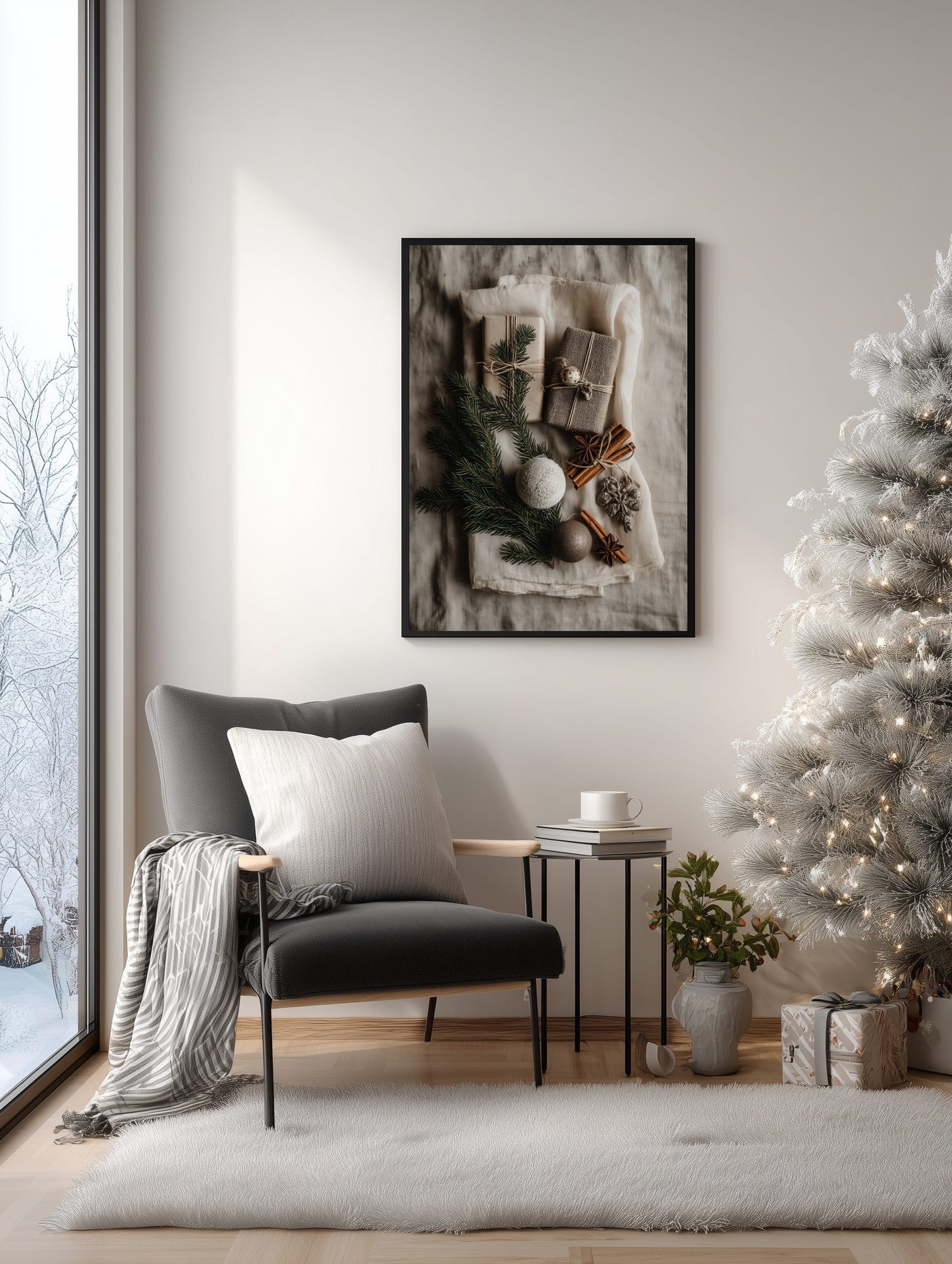 Natural Christmas Still Life Poster