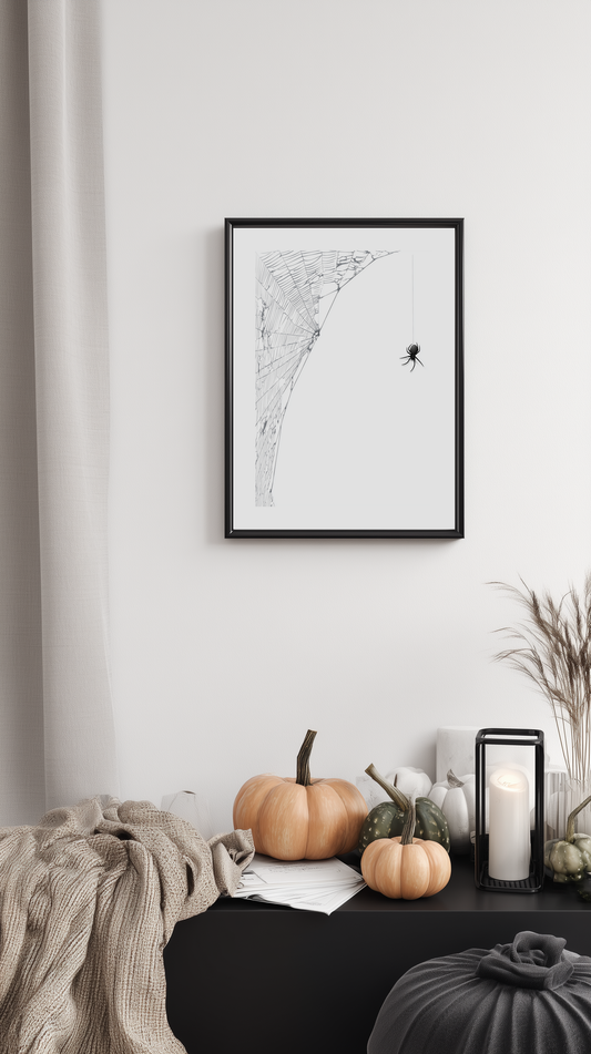 Spider and Web Minimalist Poster