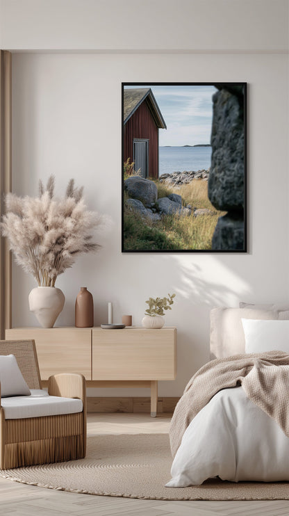 Rustic Coastal Hut Poster