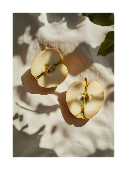 halved apples kitchen wall art - stylish food & drink poster print