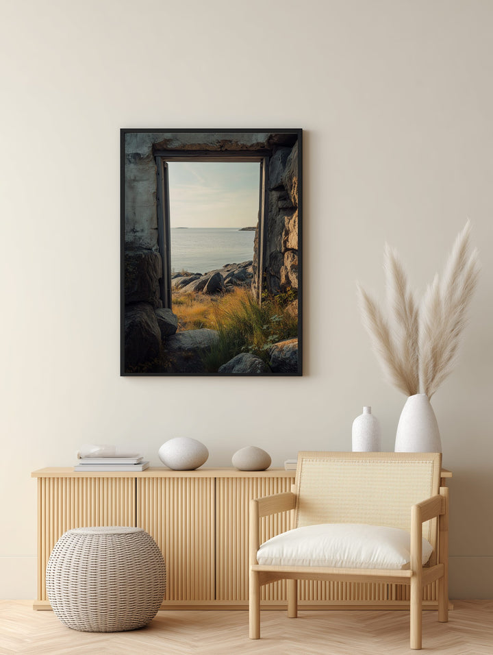 Seaside Stone Frame Poster