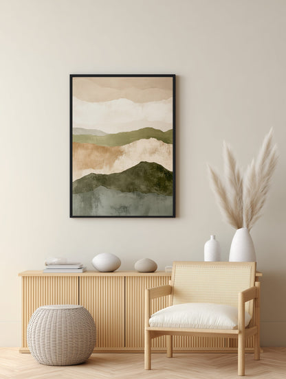 Layered Terrain Abstract Poster