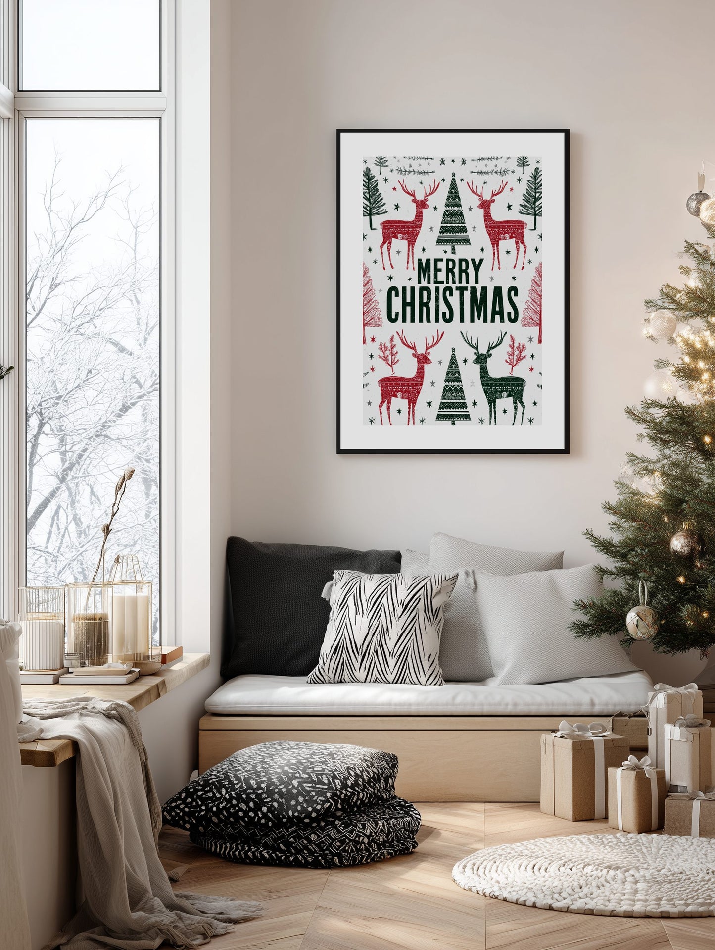 Nordic Merry Christmas Poster