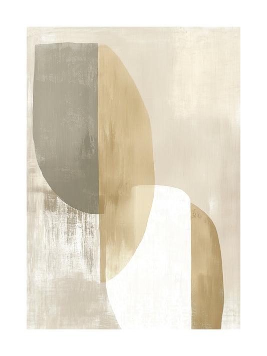 Olive and beige geometric abstract poster – perfect for minimalist wall decoration