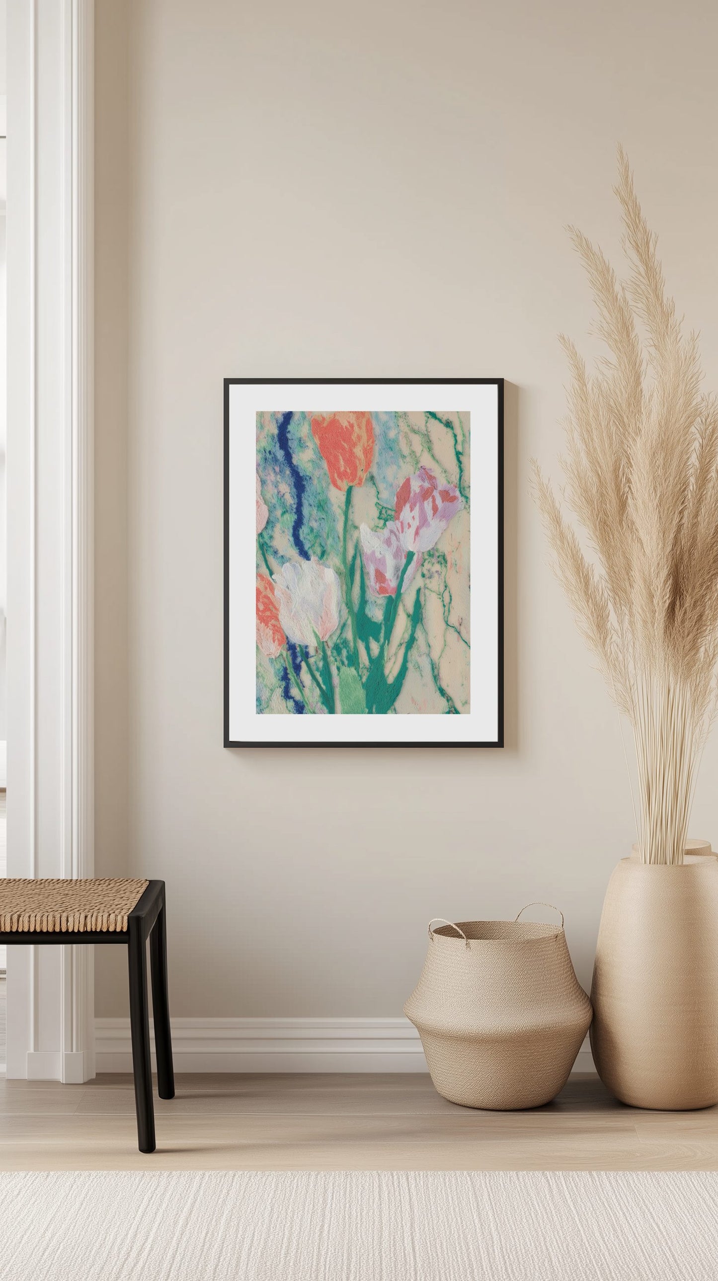 Marbled Tulip Garden Poster