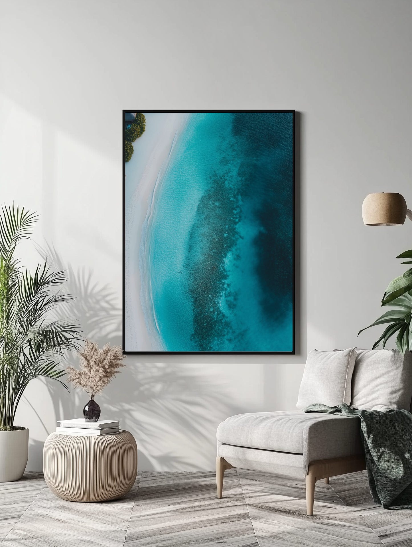 Azure Coastline Drift Poster