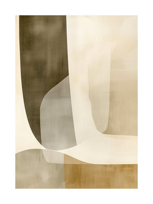 Subtle Geometric Abstract in Olive Poster