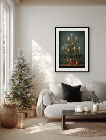 Classic Candle Christmas Tree Poster