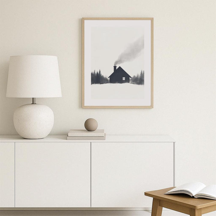 Nordic Cabin Silhouette Poster