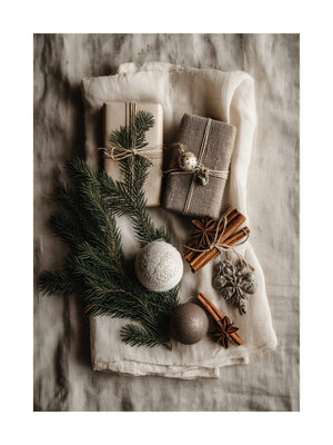 Natural Christmas Still Life Poster