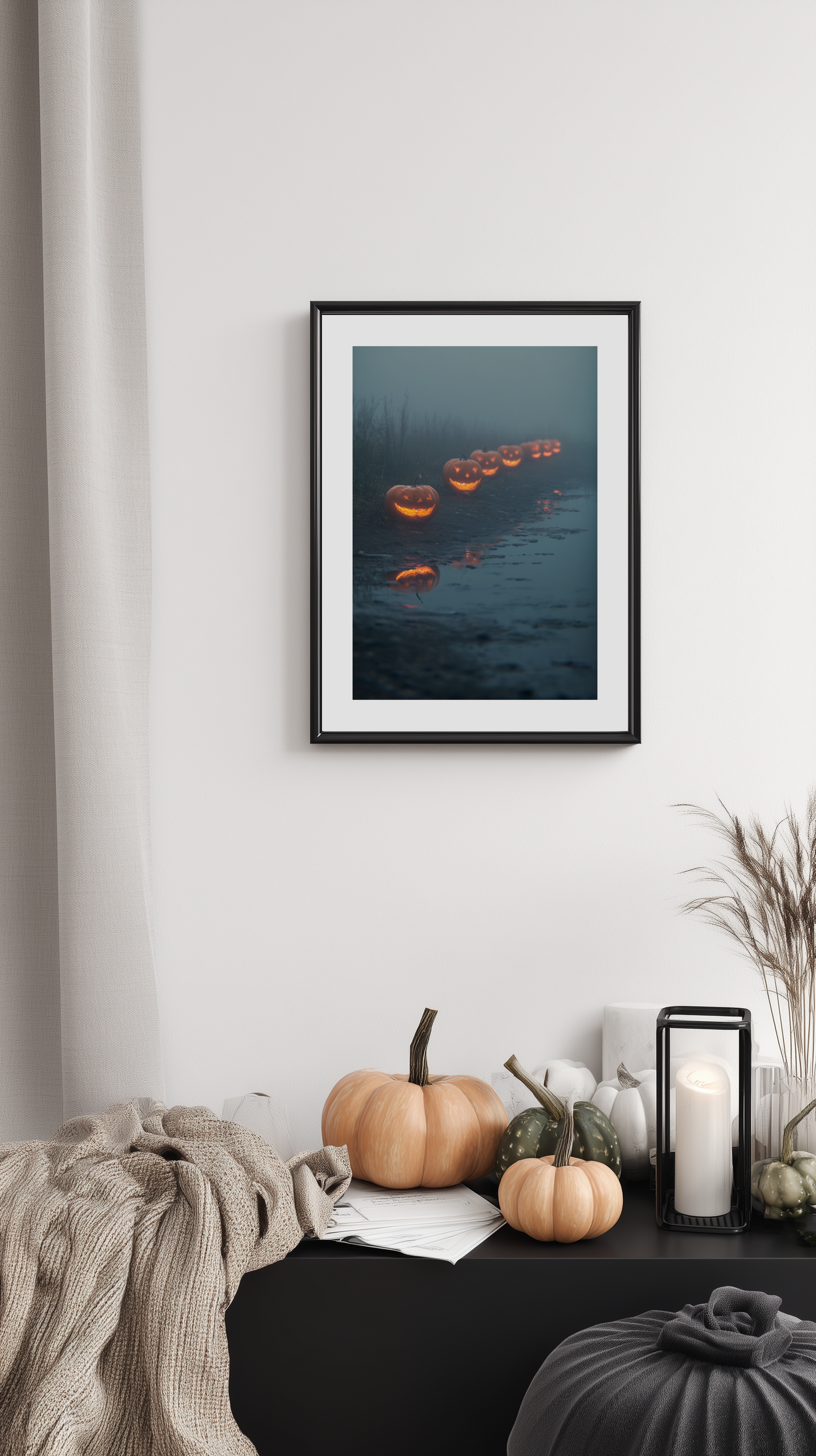 Foggy Jack-O'-Lantern Path Poster