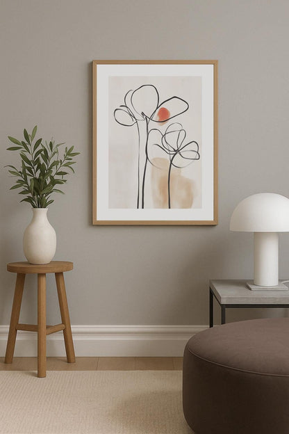 Matisse Floral Line Art Poster