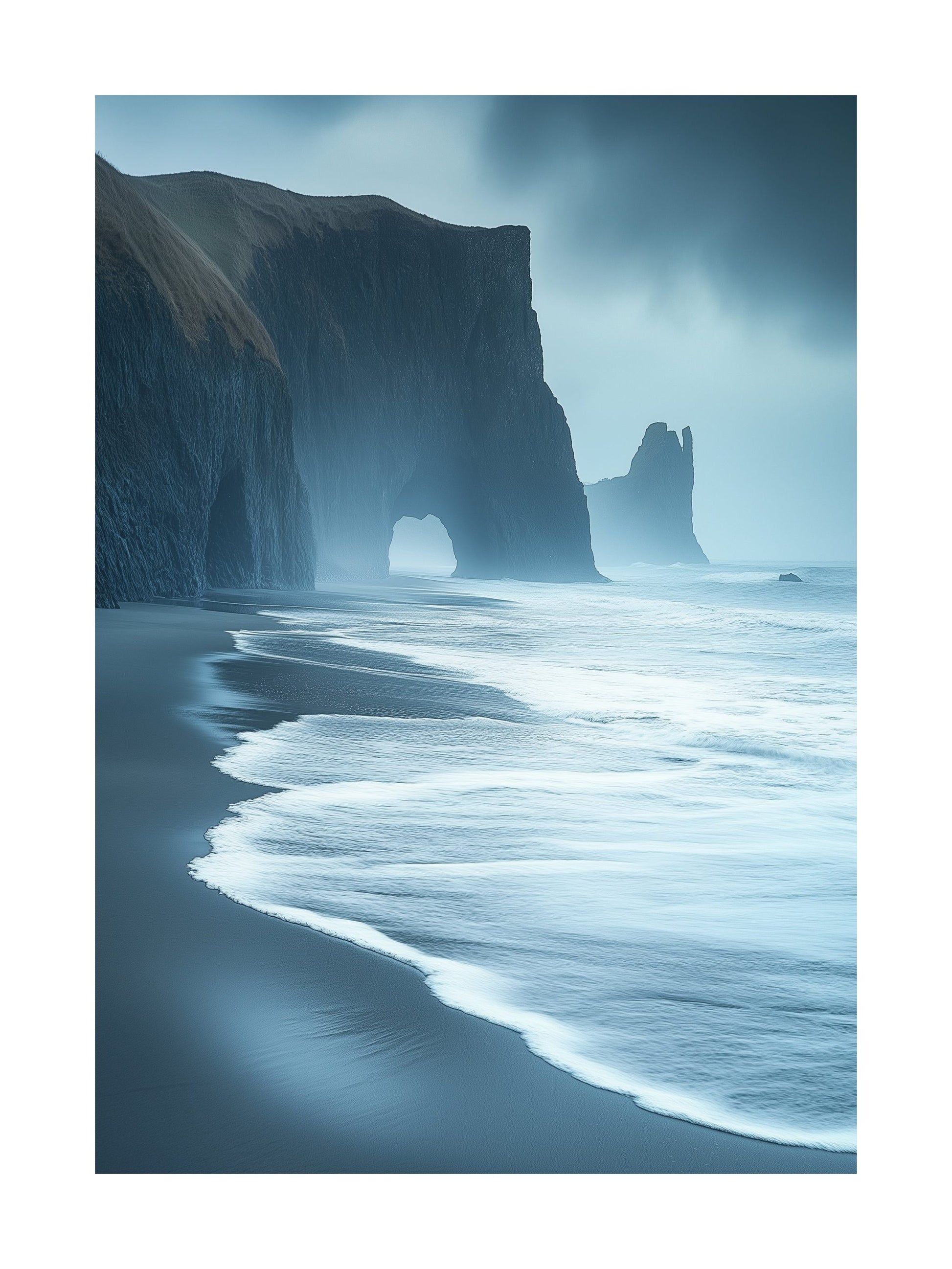nordic coastal landscape decorative wall art - modern poster for home or office