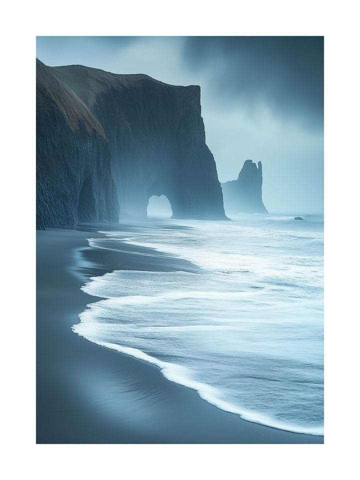 nordic coastal landscape decorative wall art - modern poster for home or office