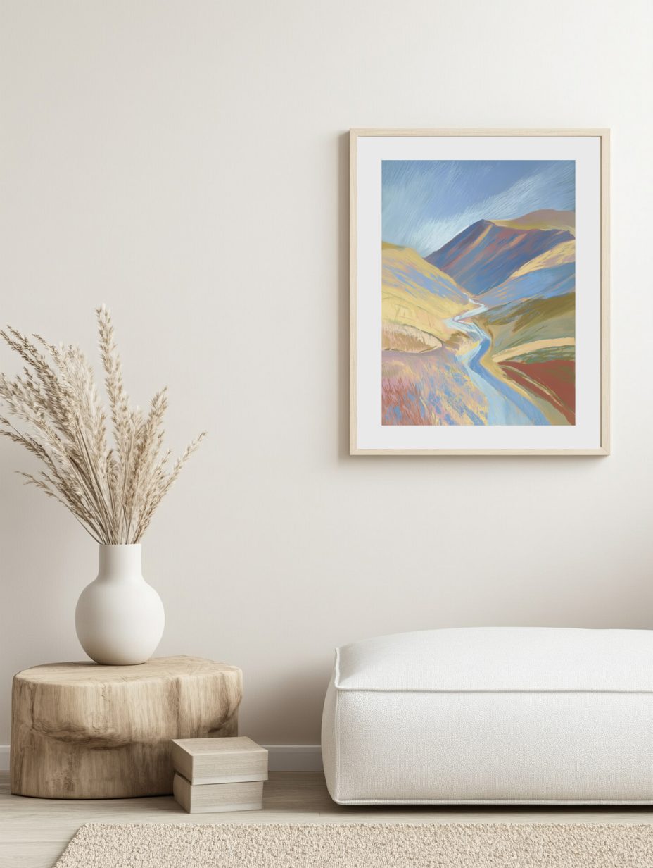 Winding River Valley Poster