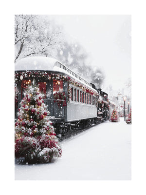 Christmas Train Station Poster