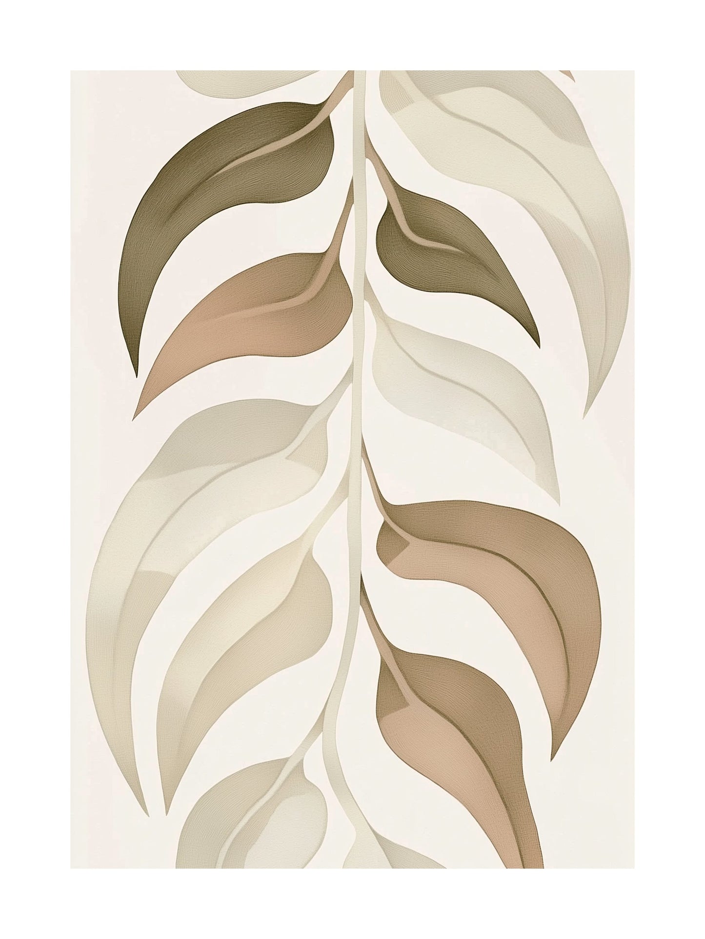 serene leaves decorative wall art - modern poster for home or office