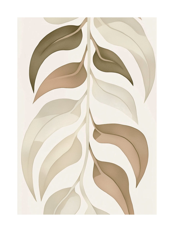 serene leaves decorative wall art - modern poster for home or office