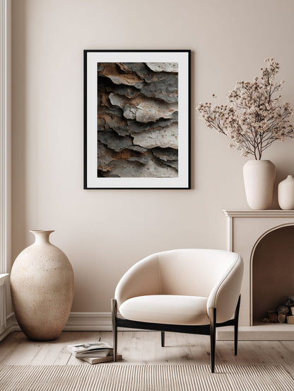 Layered Rustic Bark Poster