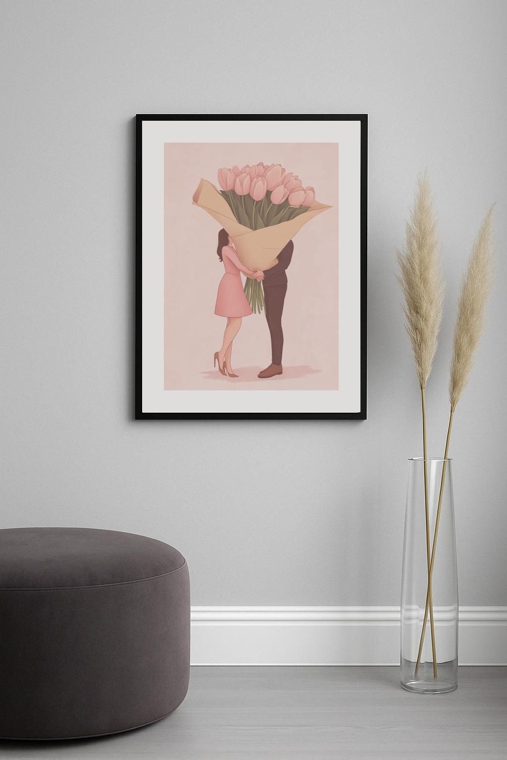 Romantic Embrace Poster