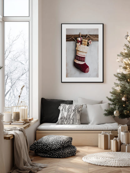 Knitted Christmas Stocking Poster