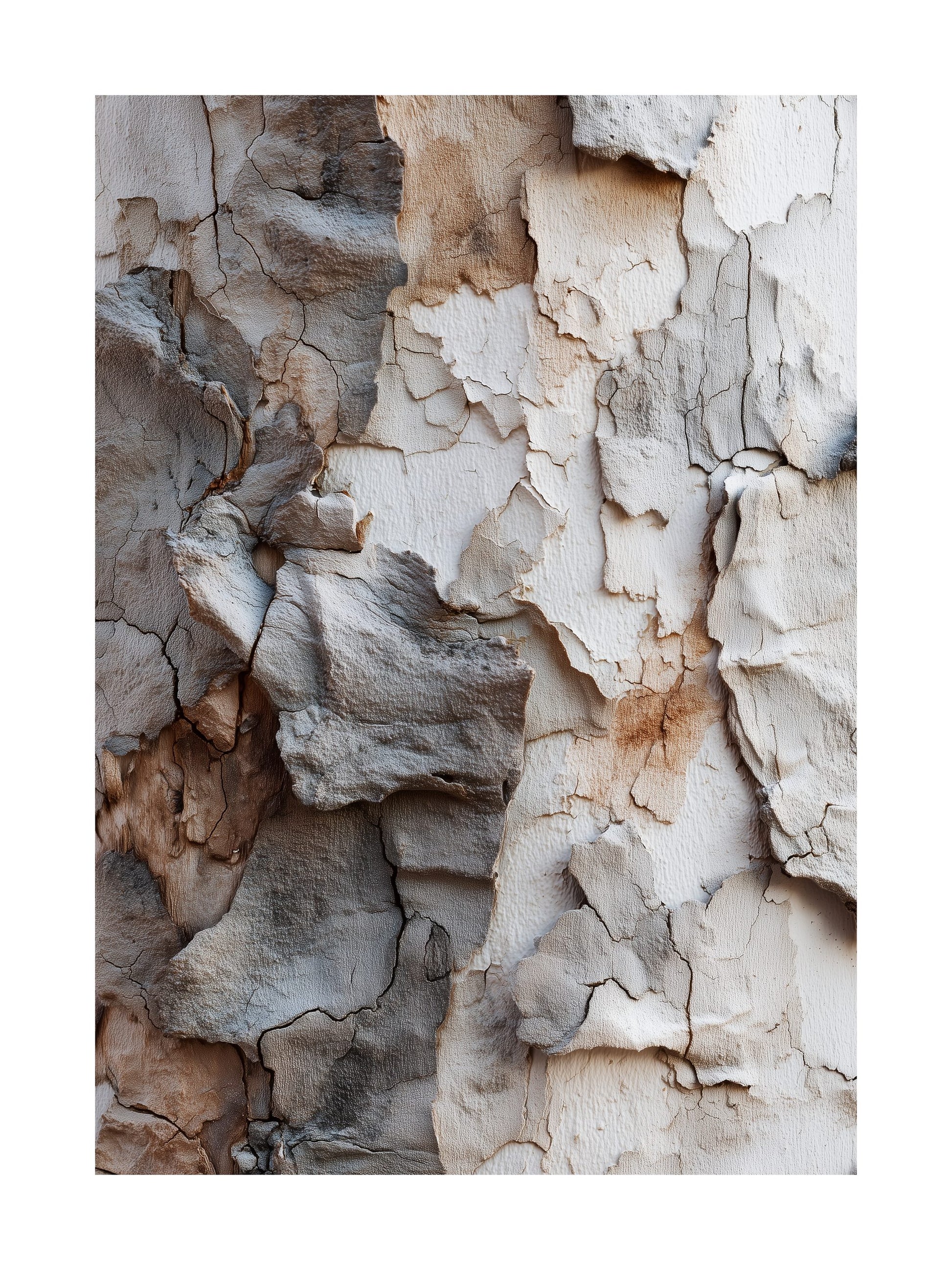 Peeling bark texture in neutral earthy tones Scandinavian wall art