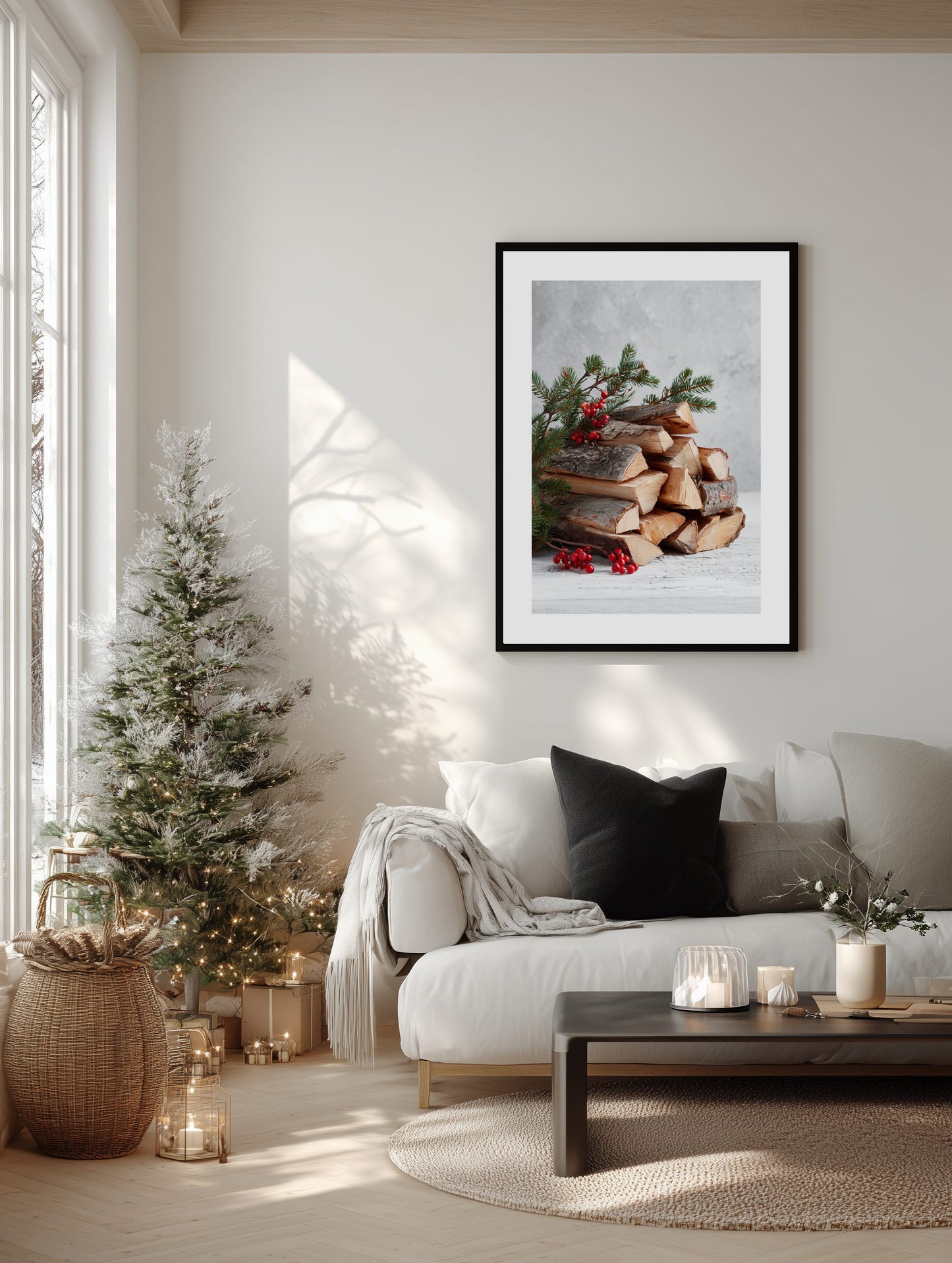 Firewood and Winter Berries Poster
