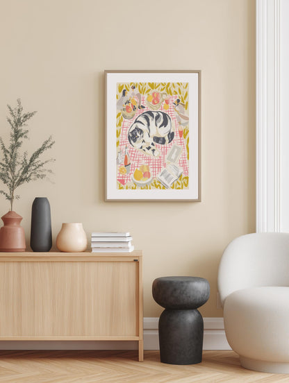 Picnic with Cat Poster