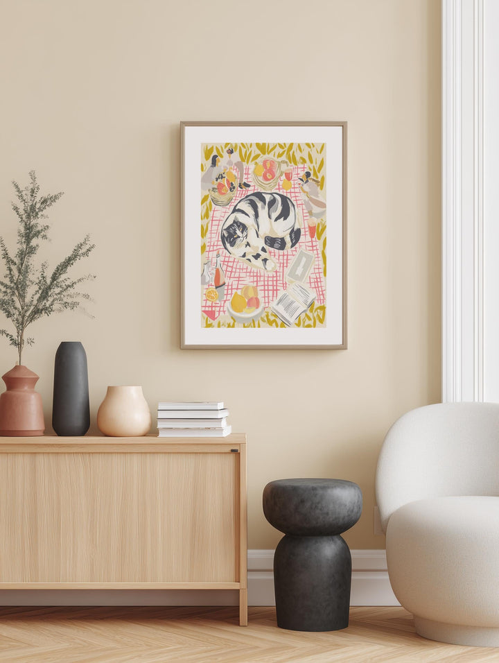 Picnic with Cat Poster