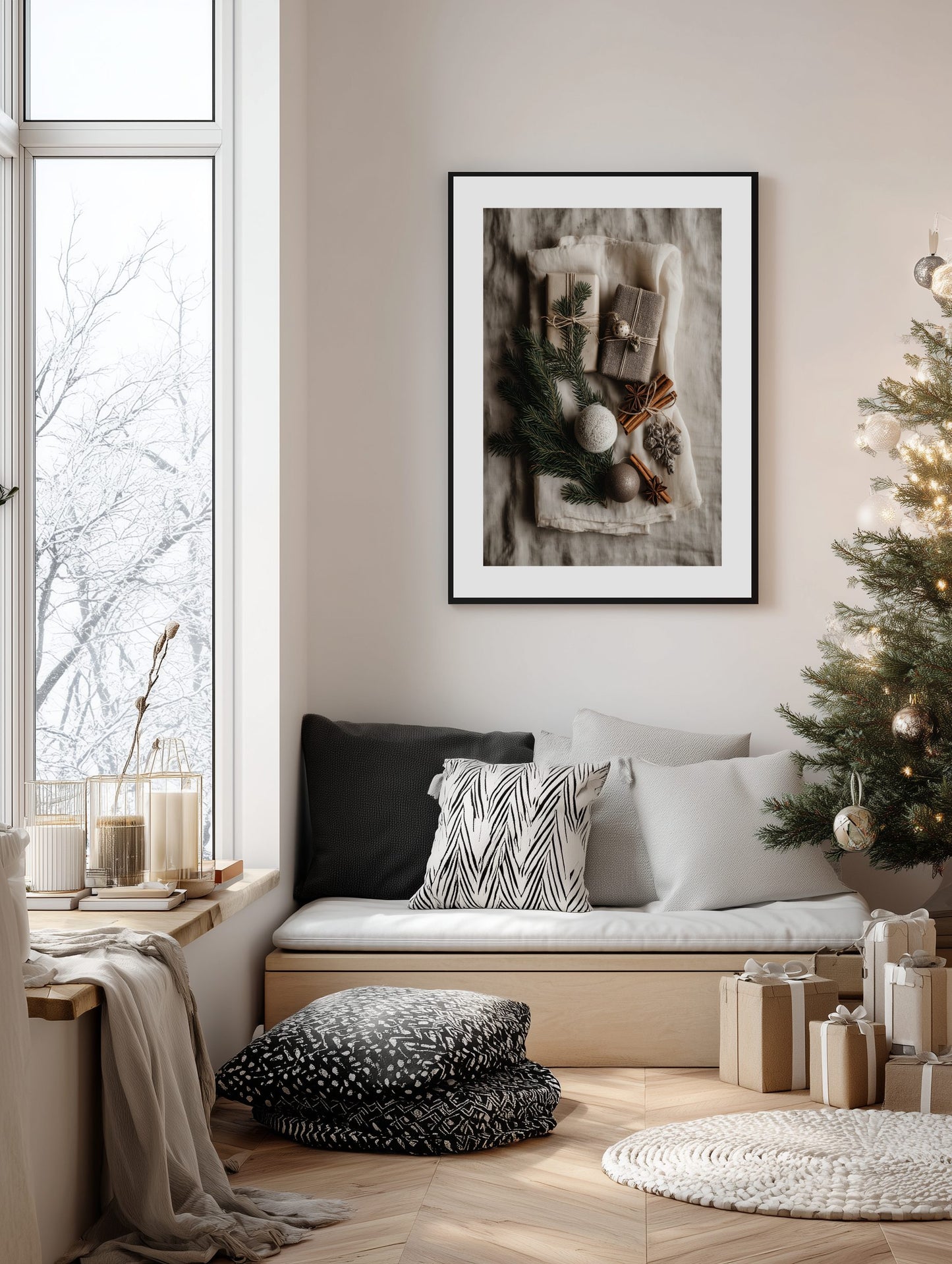 Natural Christmas Still Life Poster