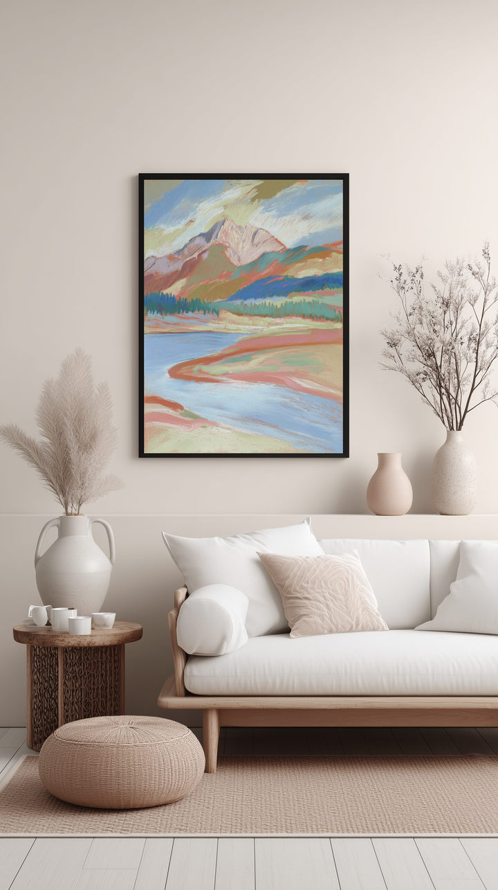 Mountain River View Poster