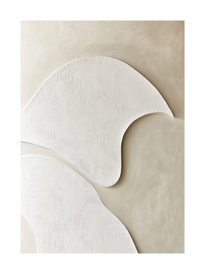 curved white forms decorative wall art - modern poster for home or office