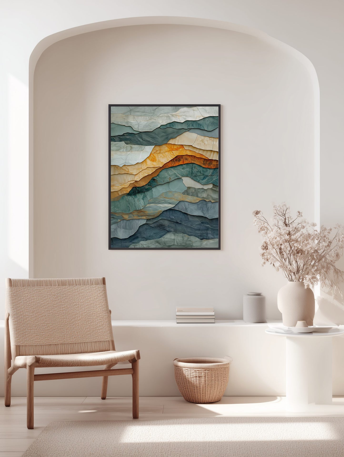 Watercolor in Green and Gray Poster