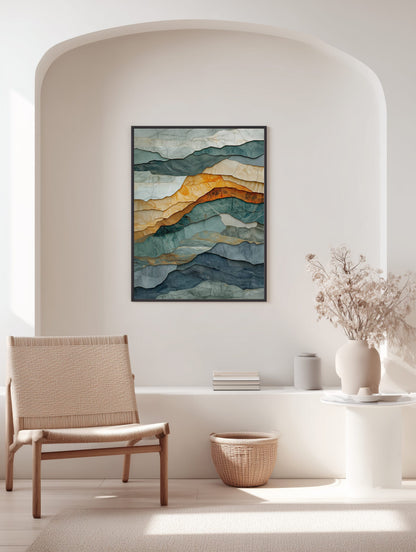 Watercolor in Green and Gray Poster