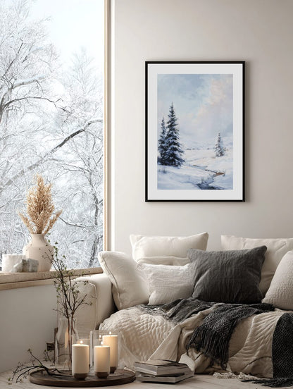 Winter Pines Landscape Poster