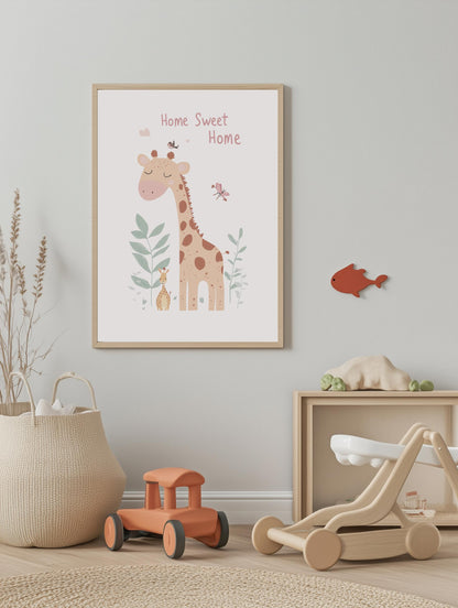 Home Sweet Home Giraffe Poster