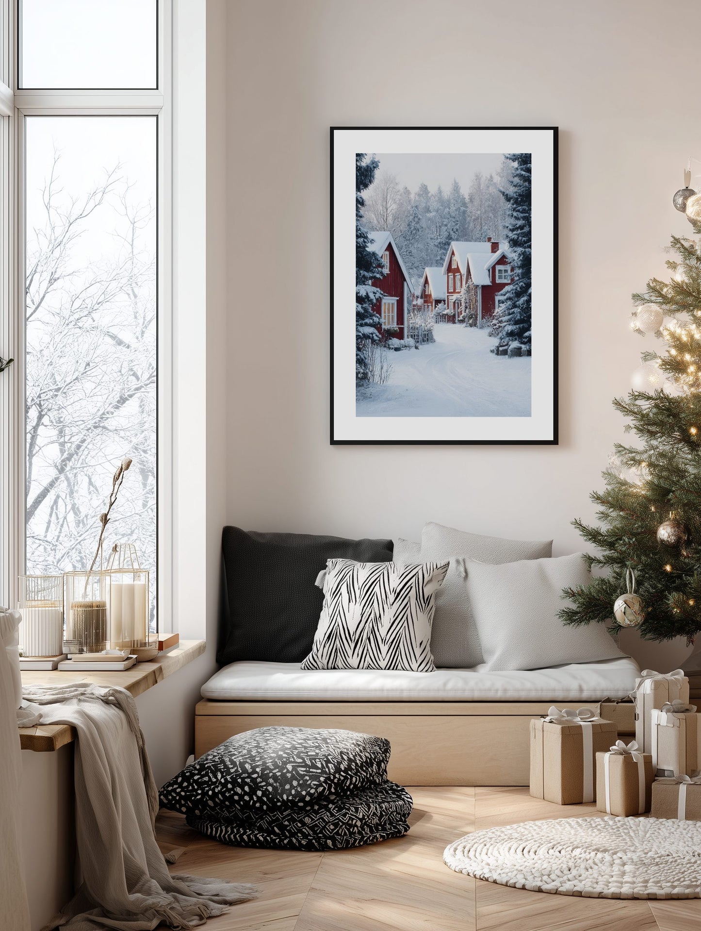 Swedish Winter Village Poster