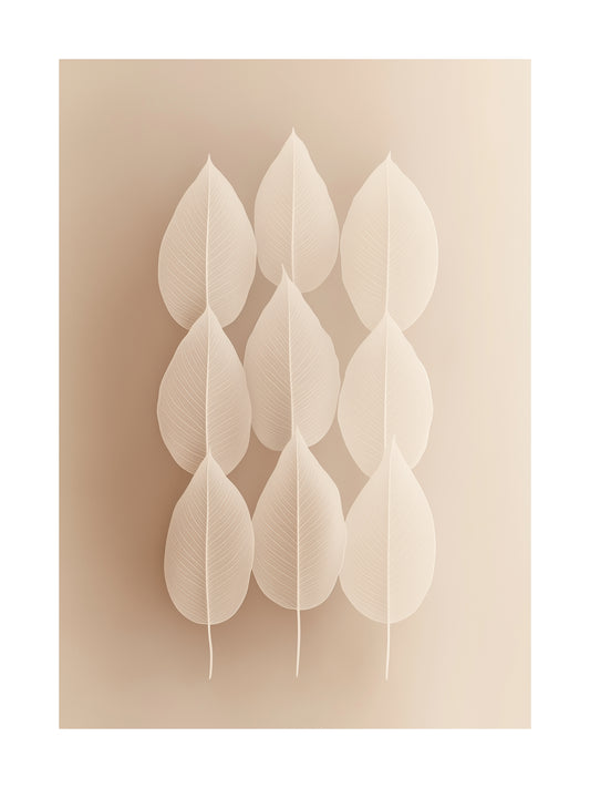 leaf pattern in minimalist style decorative wall art - modern poster for home or office