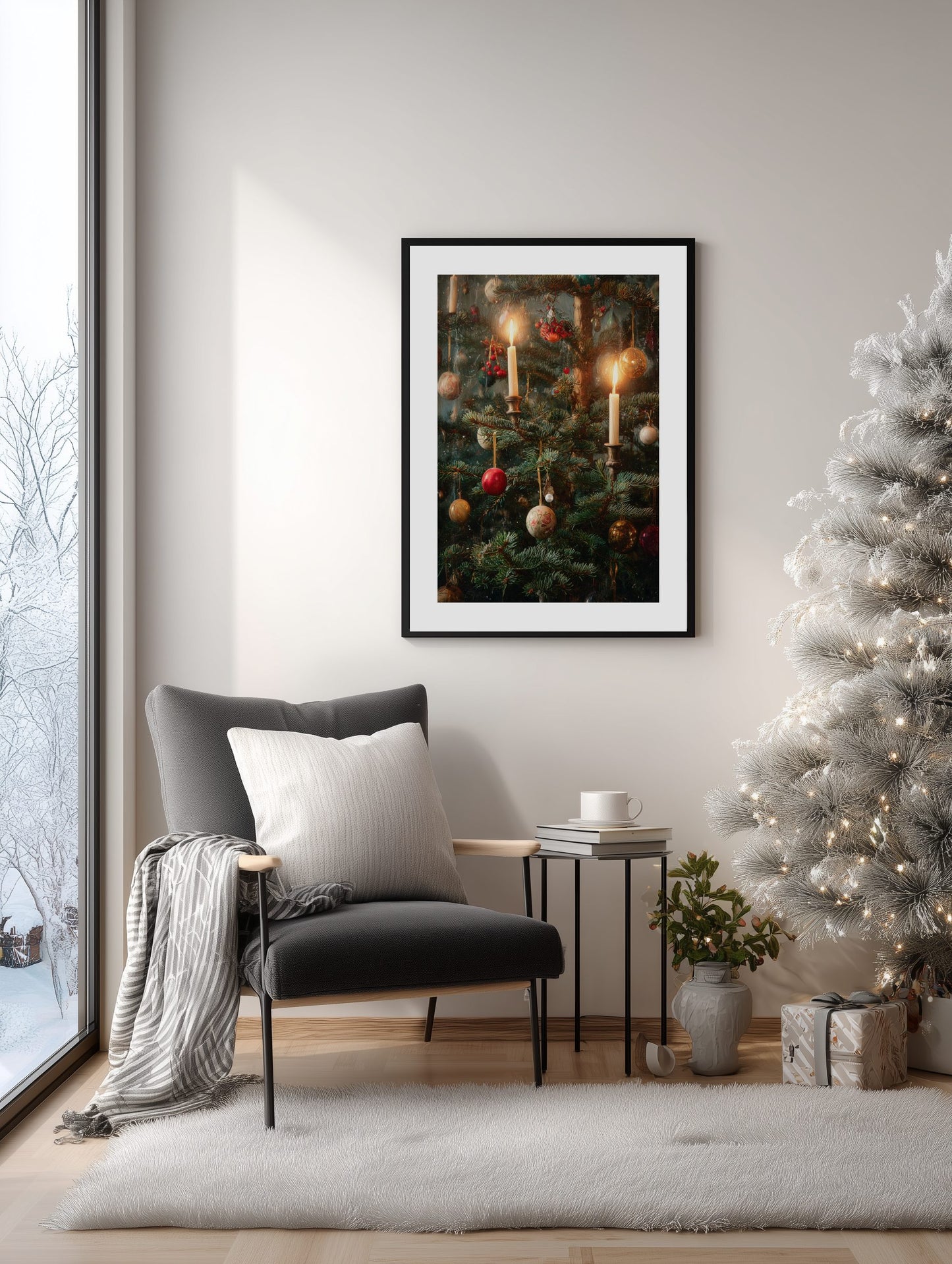 Candlelit Christmas Tree Poster