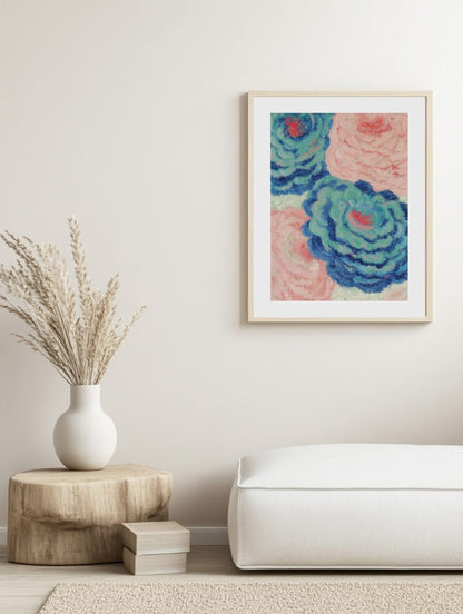 Blue Garden Bloom Poster